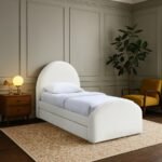 Andaz Chenille Fabric Upholstered Twin Trundle Bed - Image 2