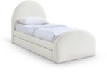 Andaz Chenille Fabric Upholstered Twin Trundle Bed