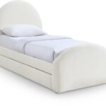 Andaz Chenille Fabric Upholstered Twin Trundle Bed