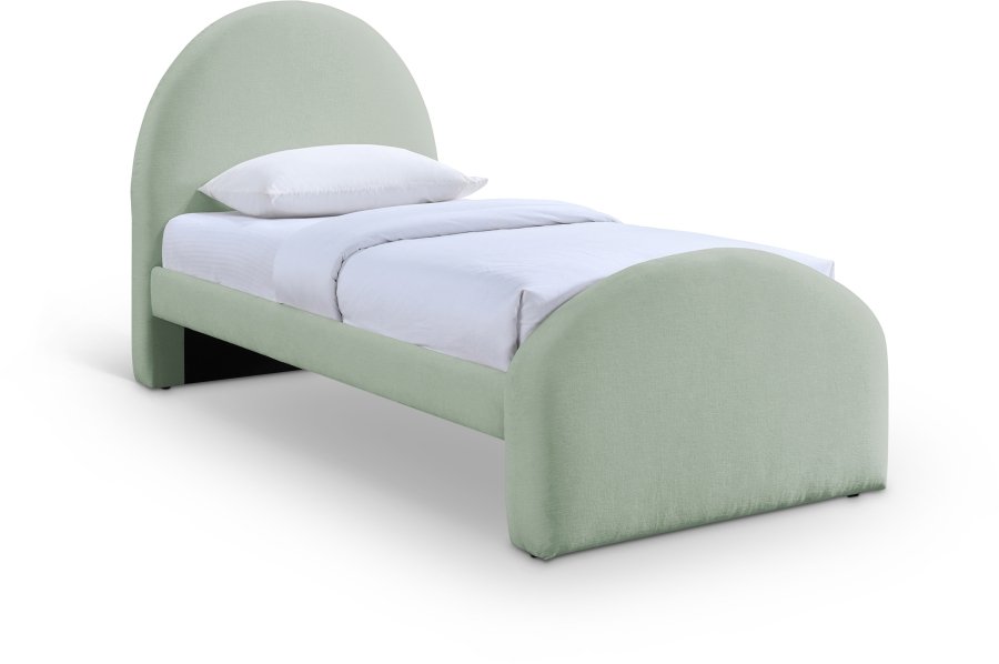 51896.jpg Andaz Chenille Fabric Upholstered Twin Bed - Image 1