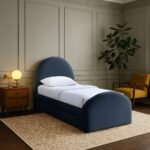 Andaz Chenille Fabric Upholstered Twin Trundle Bed - Image 2