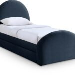 Andaz Chenille Fabric Upholstered Twin Trundle Bed