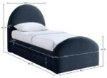 Andaz Chenille Fabric Upholstered Twin Trundle Bed - Image 9
