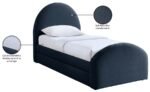 Andaz Chenille Fabric Upholstered Twin Trundle Bed - Image 10