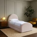 Andaz Chenille Fabric Upholstered Twin Trundle Bed - Image 2