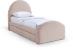 Andaz Chenille Fabric Upholstered Twin Trundle Bed