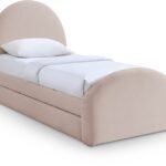Andaz Chenille Fabric Upholstered Twin Trundle Bed