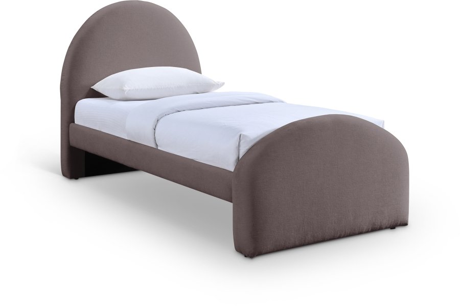 51908.jpg Andaz Chenille Fabric Upholstered Twin Bed - Image 1