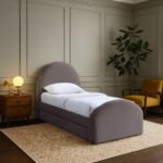 Andaz Chenille Fabric Upholstered Twin Trundle Bed - Image 2