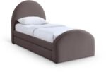 Andaz Chenille Fabric Upholstered Twin Trundle Bed