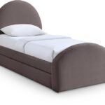 Andaz Chenille Fabric Upholstered Twin Trundle Bed