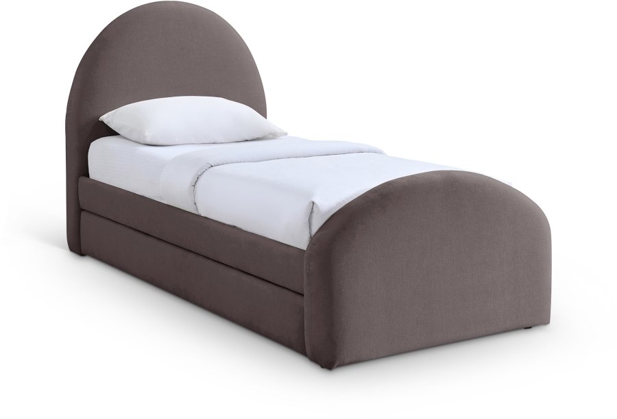 51909.jpg Andaz Chenille Fabric Upholstered Twin Trundle Bed - Image 1
