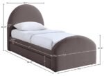 Andaz Chenille Fabric Upholstered Twin Trundle Bed - Image 9