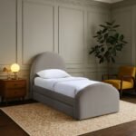 Andaz Chenille Fabric Upholstered Twin Trundle Bed - Image 2