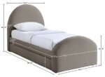 Andaz Chenille Fabric Upholstered Twin Trundle Bed - Image 9
