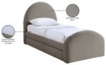 Andaz Chenille Fabric Upholstered Twin Trundle Bed - Image 10