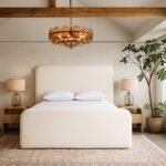 Fira Linen Textured Fabric Upholstered Bed - Image 2
