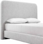 Fira Linen Textured Fabric Upholstered Bed - Image 7