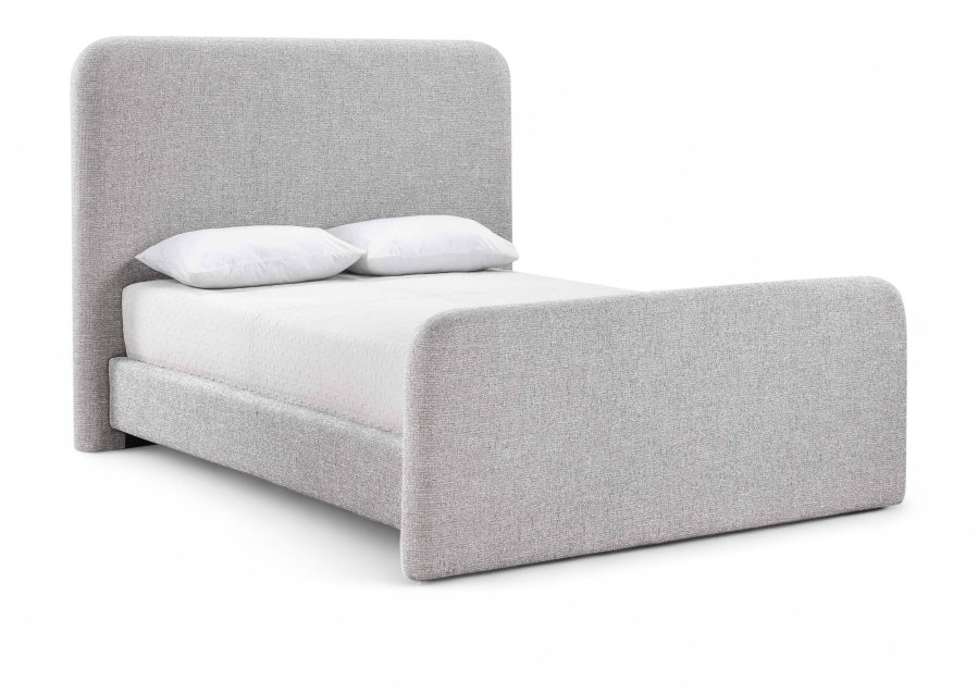 52910.jpg Fira Linen Textured Fabric Upholstered Bed - Image 1