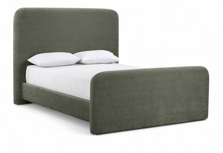 52924.jpg Fira Chenille Fabric Upholstered Bed - Image 1