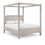 Salina Linen Textured Fabric Upholstered Bed