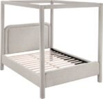 Salina Linen Textured Fabric Upholstered Bed - Image 6