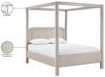Salina Linen Textured Fabric Upholstered Bed - Image 11