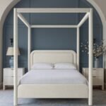 Salina Linen Textured Fabric Upholstered Bed - Image 2