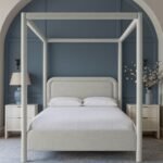 Salina Linen Textured Fabric Upholstered Bed - Image 2