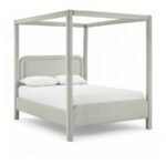 Salina Linen Textured Fabric Upholstered Bed