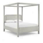Salina Linen Textured Fabric Upholstered Bed