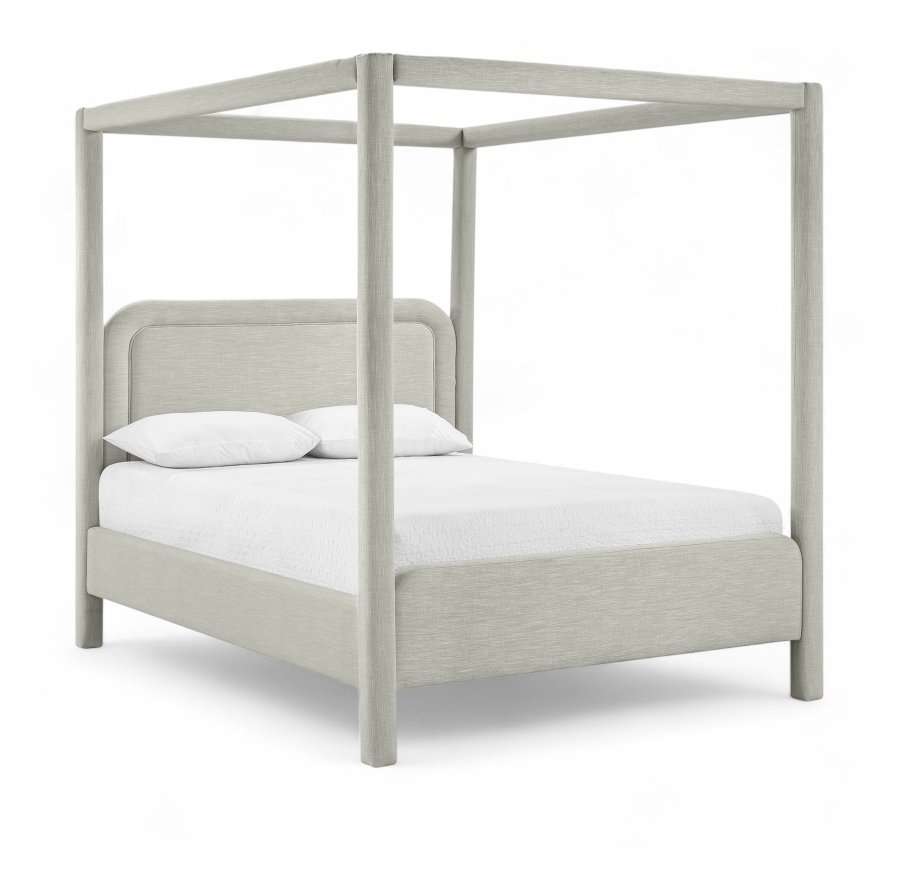 52944.jpg Salina Linen Textured Fabric Upholstered Bed - Image 1