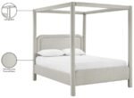 Salina Linen Textured Fabric Upholstered Bed - Image 11