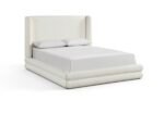 Chandra Linen Textured Fabric Upholstered Bed