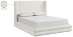 Chandra Linen Textured Fabric Upholstered Bed - Image 12