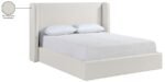 Kendall Linen Textured Fabric Upholstered Bed - Image 12
