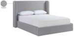 Kendall Linen Textured Fabric Upholstered Bed - Image 12