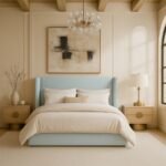 Kendall Linen Textured Fabric Upholstered Bed - Image 2