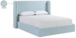 Kendall Linen Textured Fabric Upholstered Bed - Image 11