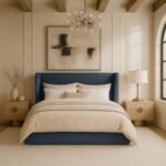 Kendall Linen Textured Fabric Upholstered Bed - Image 2