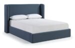 Kendall Linen Textured Fabric Upholstered Bed