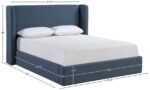 Kendall Linen Textured Fabric Upholstered Bed - Image 11