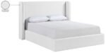 Kendall Linen Textured Fabric Upholstered Bed - Image 12