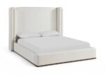 Solange Linen Textured Fabric Upholstered Bed