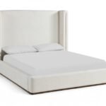 Solange Linen Textured Fabric Upholstered Bed