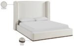 Solange Linen Textured Fabric Upholstered Bed - Image 12