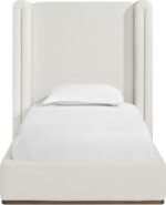 Solange Linen Textured Fabric Upholstered Twin Bed - Image 3
