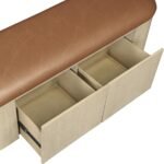 Velden Vegan Leather Upholstered Storage Bench - Image 11