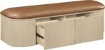 Velden Vegan Leather Upholstered Storage Bench - Image 3