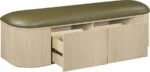 Velden Vegan Leather Upholstered Storage Bench - Image 3